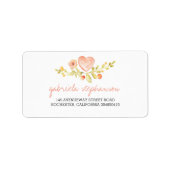 niedliches Blumenherz Adressaufkleber (Vorne)