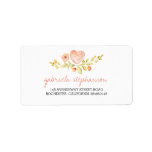 niedliches Blumenherz Adressaufkleber