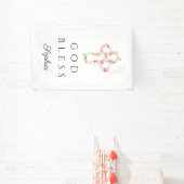 Niedliches Blumenkreuz Religiöses Mädchen Gott seg Banner (InSitu)