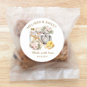 Niedliches Blumenkuchenmischmittel Runder Aufkleber