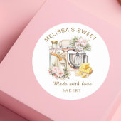 Niedliches Blumenkuchenmischmittel Runder Aufkleber