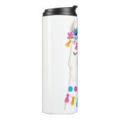 Niedliches Blumenlama Thermosbecher (Nach links gedreht)