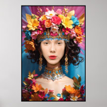 Niedliches Blumenmädchen und -frauen im Foto