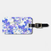 Niedliches Blumenmuster des eleganten rosa blauen Gepäckanhänger (Vorderseite horizontal)