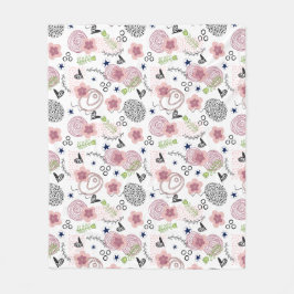 Niedliches Blumenmuster Fleecedecke