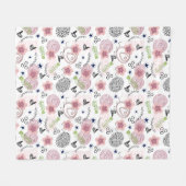 Niedliches Blumenmuster Fleecedecke (Vorderseite (Horizontal))