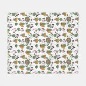 Niedliches Blumenmuster Fleecedecke (Vorderseite (Horizontal))
