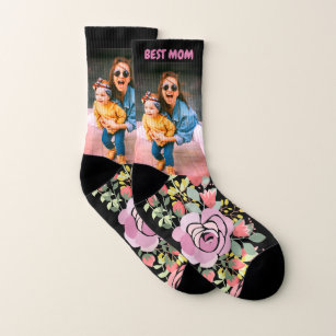 Niedliches Blumenmuster-Foto Socken