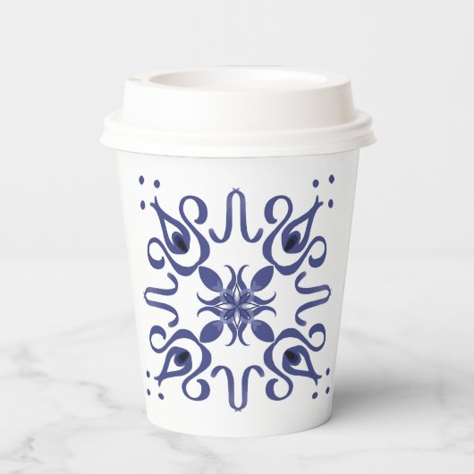 Niedliches Blumenmuster für Papiertasse Pappbecher (Rückseite)