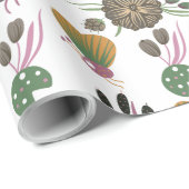 Niedliches Blumenmuster Geschenkpapier (Rolleneckpunkt)