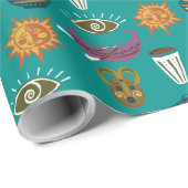 Niedliches Blumenmuster Geschenkpapier (Rolleneckpunkt)