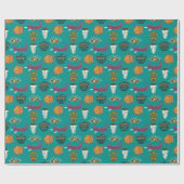 Niedliches Blumenmuster Geschenkpapier (Flach)