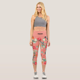 Niedliches Blumenmuster in Aquarellfarben Capri Leggings