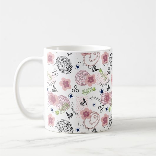 Niedliches Blumenmuster Kaffeetasse (Links)