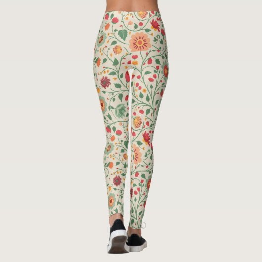 Niedliches Blumenmuster Leggings (Rückseite)
