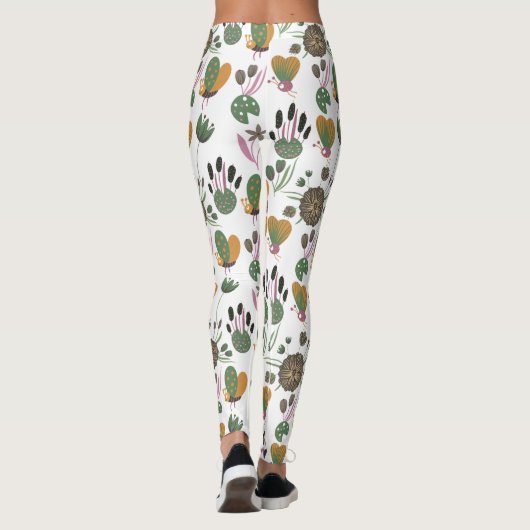 Niedliches Blumenmuster Leggings (Rückseite)