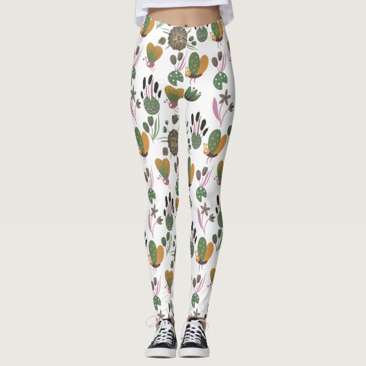 Niedliches Blumenmuster Leggings (Vorderseite)