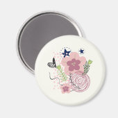 Niedliches Blumenmuster Magnet (Vorderseite/Rückseite)