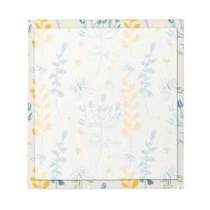 Niedliches Blumenmuster mit Schmetterlingen Notizblock