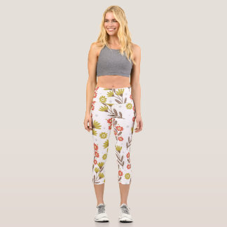 Niedliches Blumenmuster, nahtloser Hintergrund. Capri Leggings