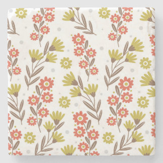 Niedliches Blumenmuster, nahtloser Hintergrund. Steinuntersetzer