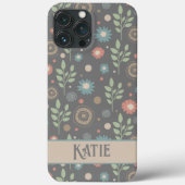 Niedliches Blumenmuster Personalisierter Name Fun Case-Mate iPhone Hülle (Rückseite)