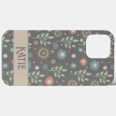 Niedliches Blumenmuster Personalisierter Name Fun Case-Mate iPhone Hülle (Rückseite (Horizontal))