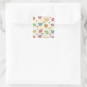 Niedliches Blumenmuster Quadratischer Aufkleber (Tasche)