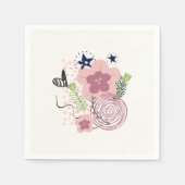 Niedliches Blumenmuster Serviette (Vorderseite)