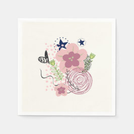 Niedliches Blumenmuster Serviette