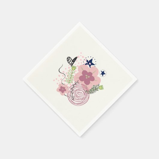 Niedliches Blumenmuster Serviette (Ecke)