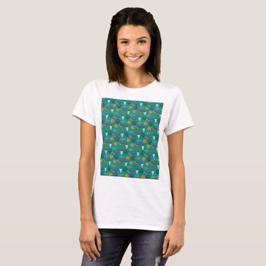 Niedliches Blumenmuster T-Shirt (Vorne ganz)