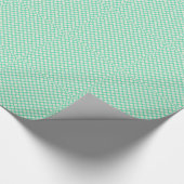 Niedliches Blumenmuster Weiß über Mini Green Geschenkpapier (Ecke)