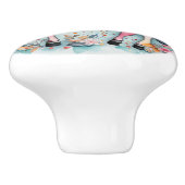 Niedliches Blumenpferd Keramikknauf (Seitenansicht)