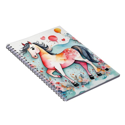 Niedliches Blumenpferd Notizblock (Rechte Seite)