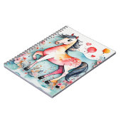 Niedliches Blumenpferd Notizblock (Linke Seite)