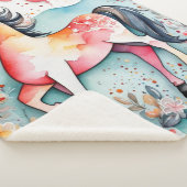 Niedliches Blumenpferd Sherpadecke (3/4)