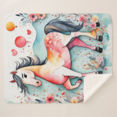 Niedliches Blumenpferd Sherpadecke (Vorderseite (Horizontal))