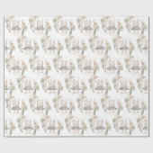 Niedliches Blumenrahmen-Brautparty Personalisiert Geschenkpapier (Flach)