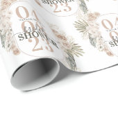 Niedliches Blumenrahmen-Brautparty Personalisiert Geschenkpapier (Rolleneckpunkt)