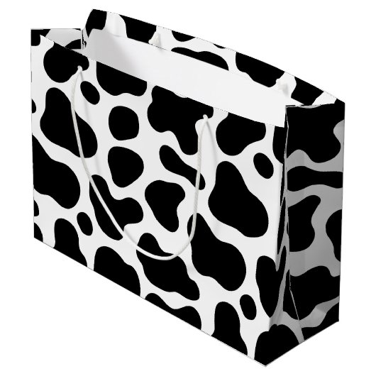 niedliches Blumenrosa Heiliges Kuhleder 1. Geburts Große Geschenktüte (Rückseite Schrägansicht)