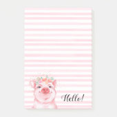 Niedliches Blumenschwein Post-it Klebezettel (Vorderseite)