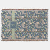 Niedliches Blumensloth-Muster Decke (Vorderseite)