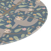 Niedliches Blumensloth-Muster Schneidebrett (Ecke)