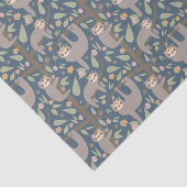 Niedliches Blumensloth-Muster Seidenpapier (Ausschnitt)