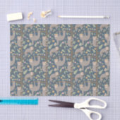 Niedliches Blumensloth-Muster Seidenpapier (Handwerk)