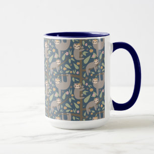 Niedliches Blumensloth-Muster Tasse