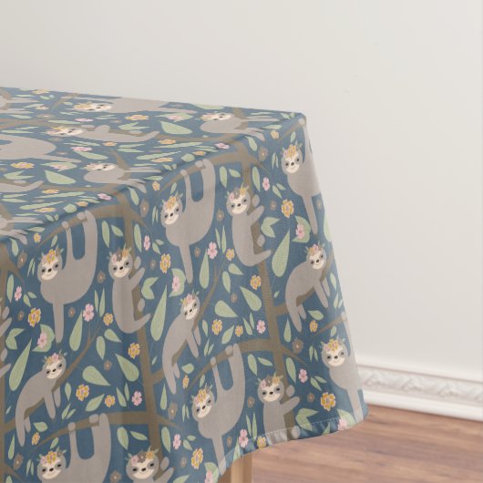 Niedliches Blumensloth-Muster Tischdecke (Beispiel)