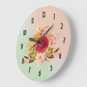 Niedliches Blumenwasser Große Wanduhr (Winkel)