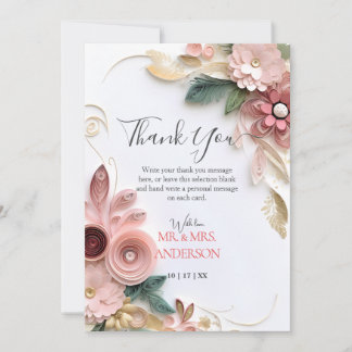 Niedliches Blumenzellenpapier Dankeskarte